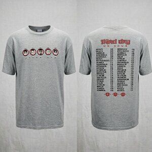 THIRD DAY Vintage Christian Rock Band T Shirt 90's XXL Manga Faces Us Tour Gray